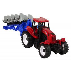 Traktor eke műanyag piros kék