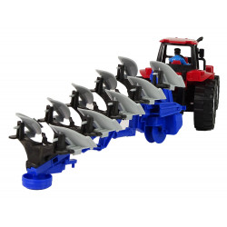 Traktor eke műanyag piros kék