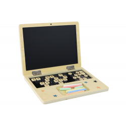Fából készült tábla laptop kréta