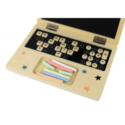 Fából készült tábla laptop kréta