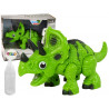 Interaktív dinoszaurusz Triceratops Steam Water Sound Green