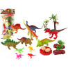 Dinoszaurusz figurák készlet tartozékokkal, 21 darab