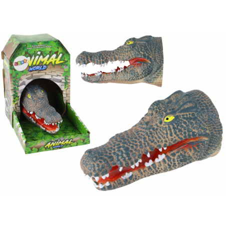 Crocodile Animal Hand Puppet, szürke