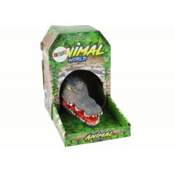 Crocodile Animal Hand Puppet, szürke