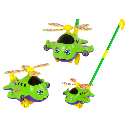 Happy Plane Pusher Stick Bell zöld