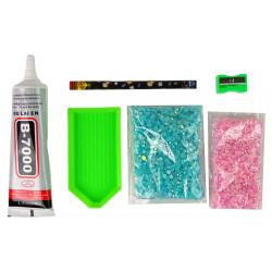Kreatív Unicorn Kit DIY Diamonds Crystals Blue
