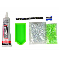 Kreatív Unicorn Kit DIY Diamonds Crystals Green
