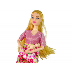 Baby Doll terhes rózsaszín ruha virágok