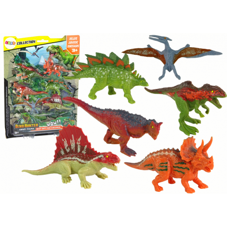 Dinoszaurusz figurák készlete 6 darab színes