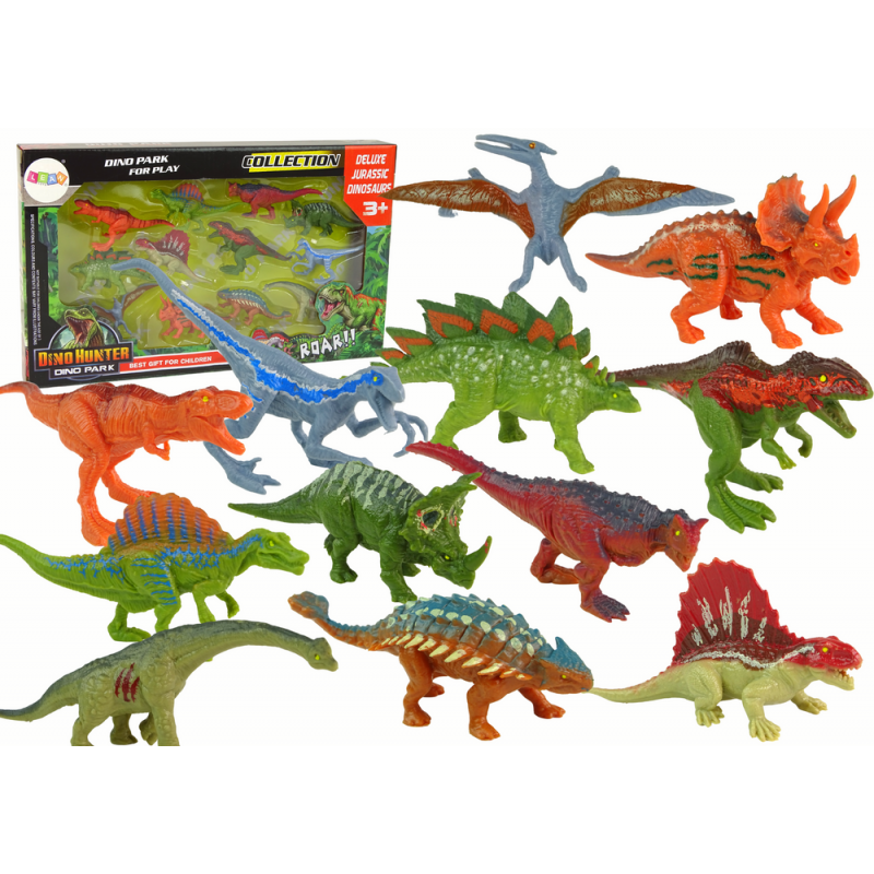 Dinoszaurusz figurák készlete 12 darab színes