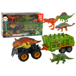 Jármű dinoszaurusz témájú előzetessel 4 dinoszaurusz darab
