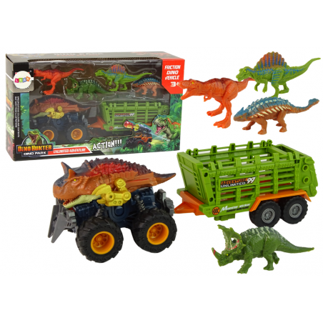 Jármű dinoszaurusz témájú előzetessel 4 dinoszaurusz darab