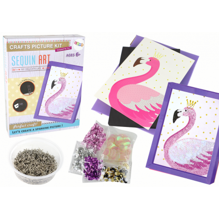 Kreatív barkács flitter szett Studs Flamingo Frame