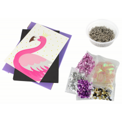 Kreatív barkács flitter szett Studs Flamingo Frame