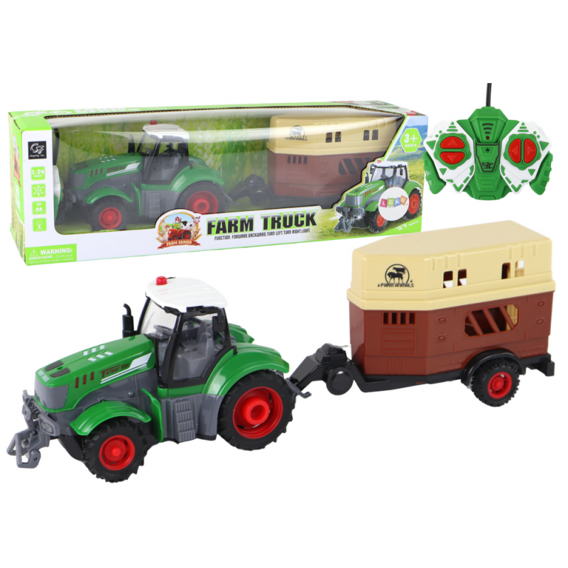 RC traktor távirányítós traktor mezőgazdasági gép pótkocsi távirányító 1:24