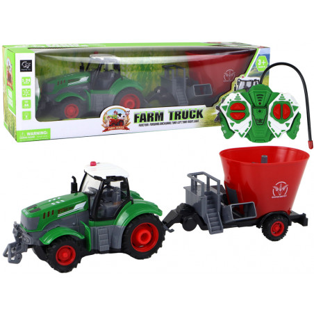 RC traktor távirányítós betakarítás utánfutó fényeffektusok