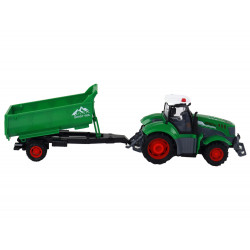 R/C traktor pótkocsival 1:24 Zölden világít