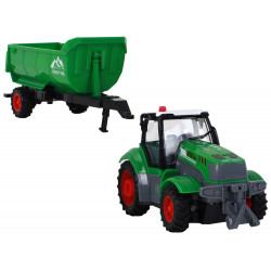 R/C traktor pótkocsival 1:24 Zölden világít