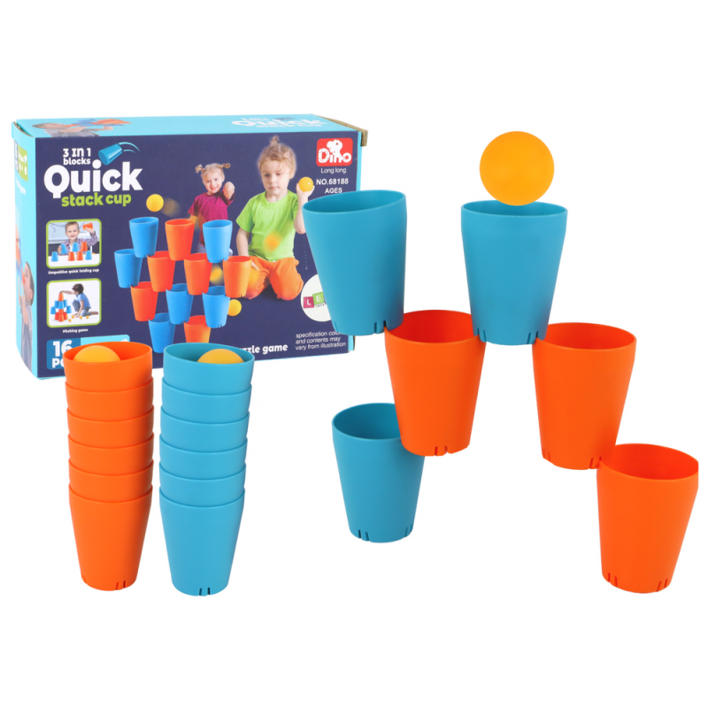 Érzékszervi bögrék 3 az 1-ben kreatív 16 darabos puzzle