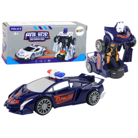 Robot Autó Rendőrség Navy Blue 2in1 Transformation