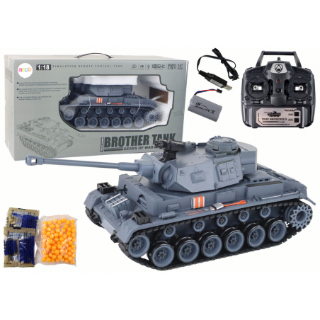 RC Tank 1:18 Cannon Smoke Shield Sounds Gray