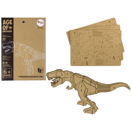 Fából készült 3D T-Rex térbeli kirakós oktatási összeállítás 22 db