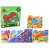 Puzzle Dinosaur World 4 az 1-ben Puzzle dinoszauruszok 4 kép 73 darab.