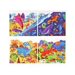Puzzle Dinosaur World 4 az 1-ben Puzzle dinoszauruszok 4 kép 73 darab.