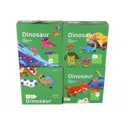 Puzzle Dinosaur World 4 az 1-ben Puzzle dinoszauruszok 4 kép 73 darab.