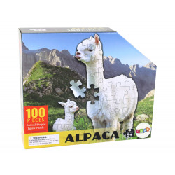 Puzzle 100 Pieces White Alpaca Animals téma