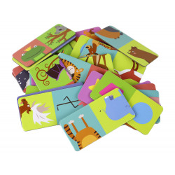 Logikai játék Kétoldalas Domino Animals Puzzle 10cm x 5cm 28 db.