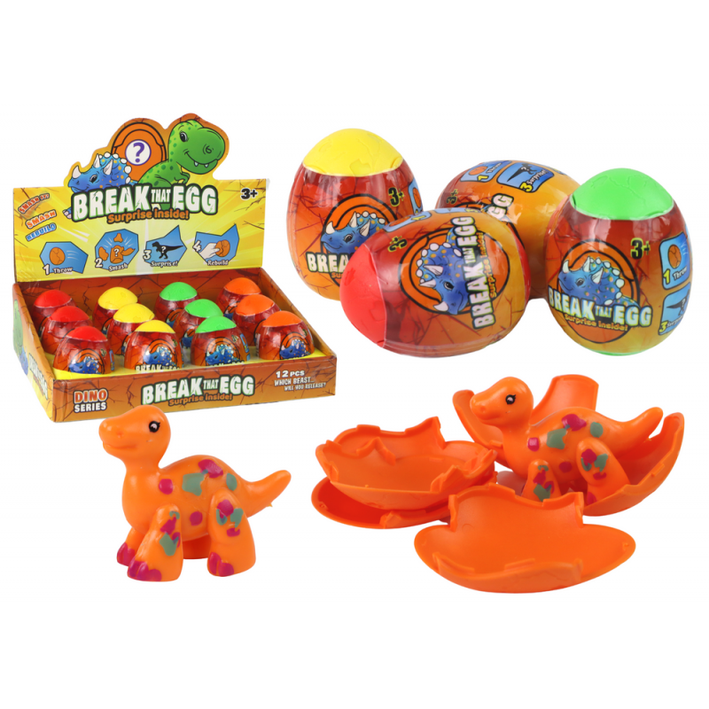 Mágikus tojástörő dinoszaurusz héjban 4 szín 6 cm