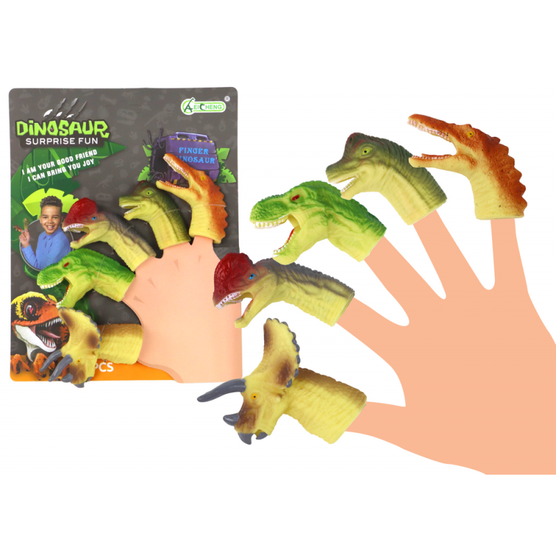 Dinoszauruszok gumi érzékelő ujjbábok