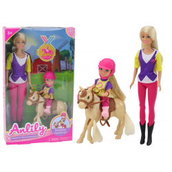 Anlily babakészlet egy gyerekkel és egy pónival, Lófarm
