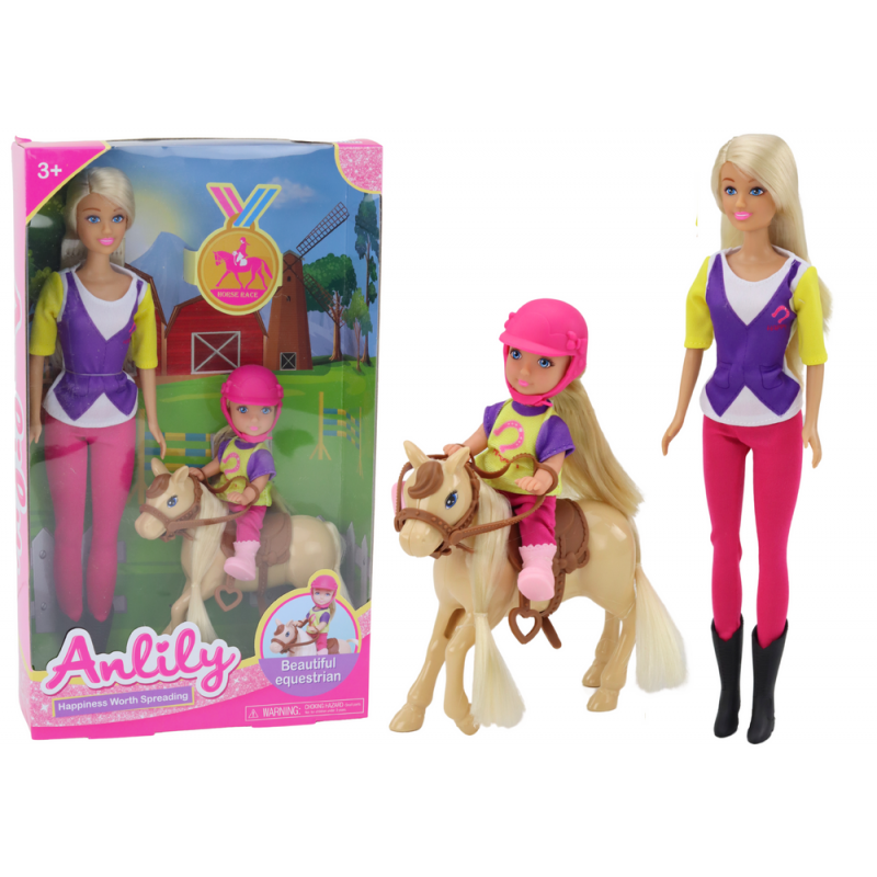 Anlily babakészlet egy gyerekkel és egy pónival, Lófarm
