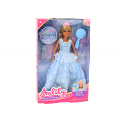 Anlily Ice Queen kék ruha hópehely ecset baba