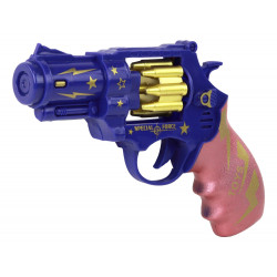 Kék és rózsaszín revolver fegyver Fényhangok