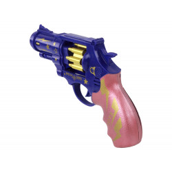 Kék és rózsaszín revolver fegyver Fényhangok