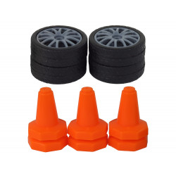 Távirányítós sportautó R/C 1:24 narancssárga cserélhető kerekek