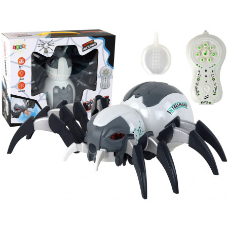 Nagy távirányítós RC Spider, elemmel működik, fehér és szürke