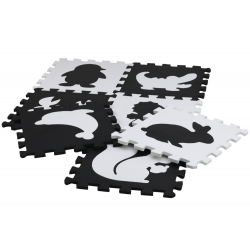Puha puzzle matrac kontrasztos oktatási EVA hab fekete-fehér 19 db.
