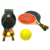 2 db gyermek padel ütő készlet, zöld, bézs, sárga PU golyó