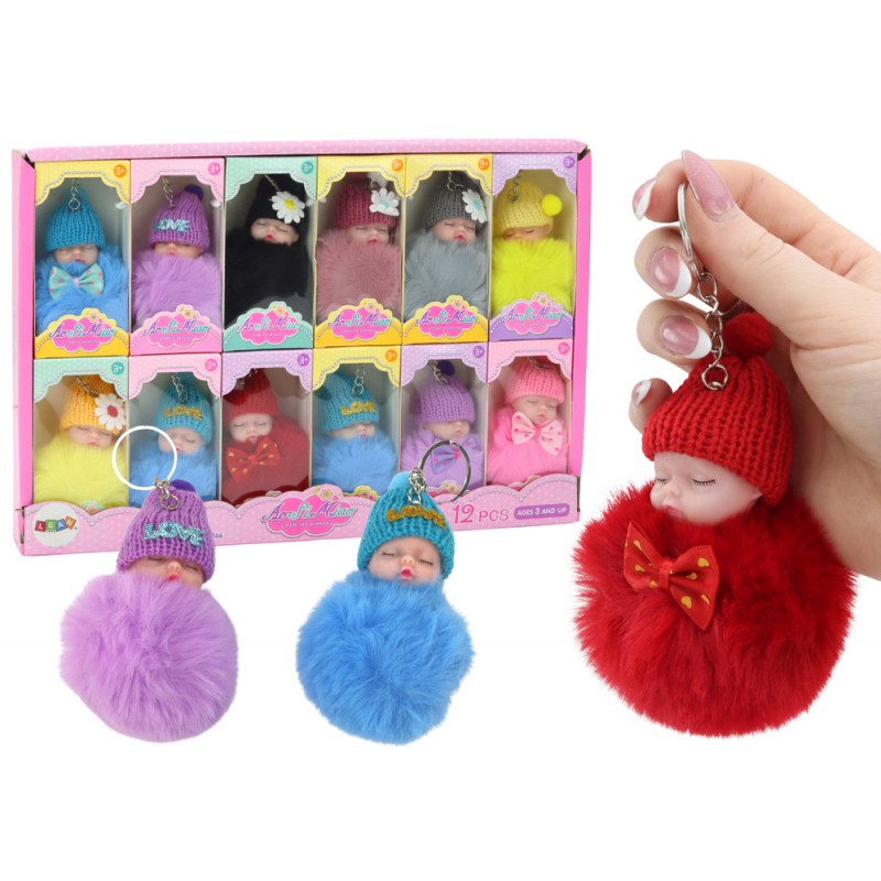 Pompom Doll kulcstartó medál kulcsokhoz kézitáskák mix Pompom Doll kulcstartó medál kulcsokhoz kézitáskák mix
