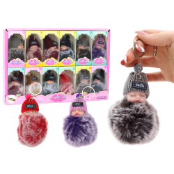 Pompom Doll kulcstartó medál kulcsokhoz, kézitáskákhoz, vegyes színekhez