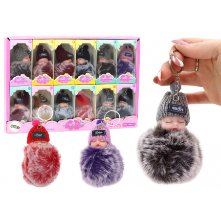 Pompom Doll kulcstartó medál kulcsokhoz, kézitáskákhoz, vegyes színekhez