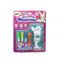 DIY Art Set Kittens Figurines 2db Marker Ecset