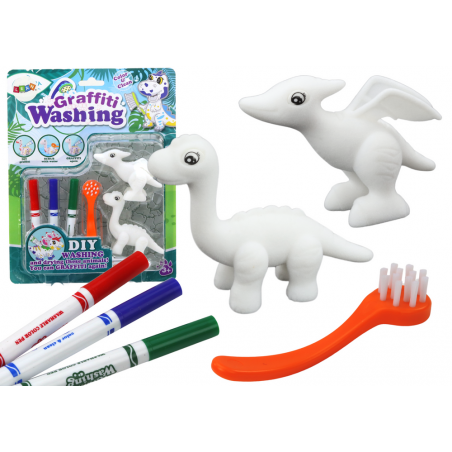 DIY Art Set Dinosaurs Figurines 2db Marker Ecset