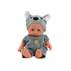 Kis baba baba, szürke ruhák, koala sapka