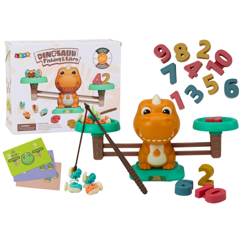 Tanulás számolni Oktatási játék Mérlegmérleg dinoszauruszok matematikai kártyák