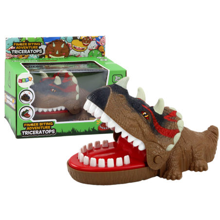 Arcade játék Biting Dinosaur Triceratops Brown Lights Sounds